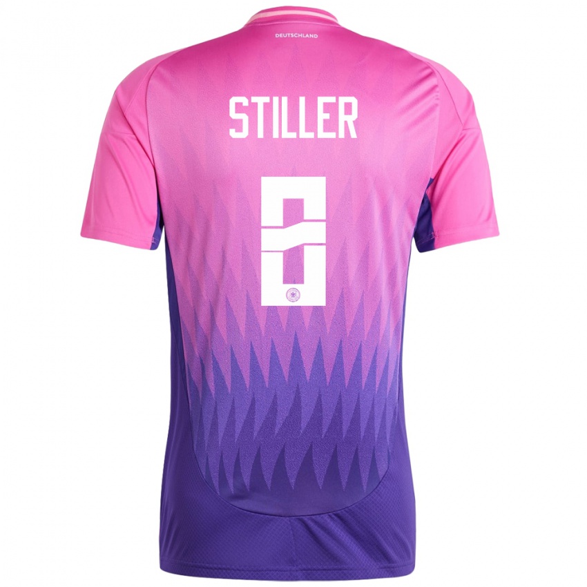 Kinder Deutschland Angelo Stiller #8 Pink Lila Auswärtstrikot Trikot 24-26 T-Shirt Schweiz