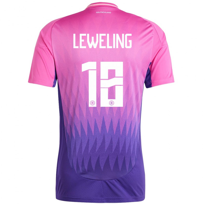 Kinder Deutschland Jamie Leweling #18 Pink Lila Auswärtstrikot Trikot 24-26 T-Shirt Schweiz