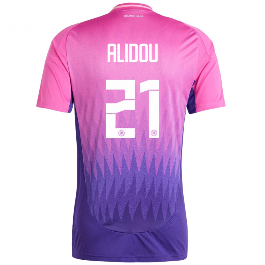 Kinder Deutschland Faride Alidou #21 Pink Lila Auswärtstrikot Trikot 24-26 T-Shirt Schweiz