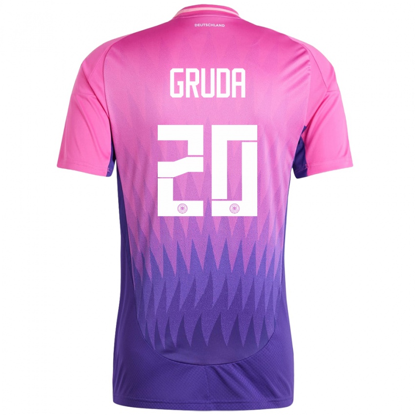 Kinder Deutschland Brajan Gruda #20 Pink Lila Auswärtstrikot Trikot 24-26 T-Shirt Schweiz