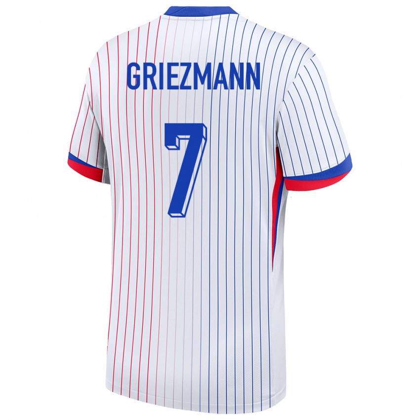 Kinder Frankreich Antoine Griezmann #7 Weiß Auswärtstrikot Trikot 24-26 T-Shirt Schweiz