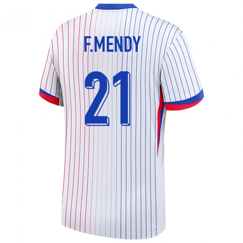 Enfant Maillot France Ferland Mendy #21 Blanc Tenues Extérieur 24-26 T-Shirt Suisse