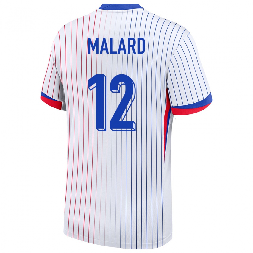 Enfant Maillot France Melvine Malard #12 Blanc Tenues Extérieur 24-26 T-Shirt Suisse