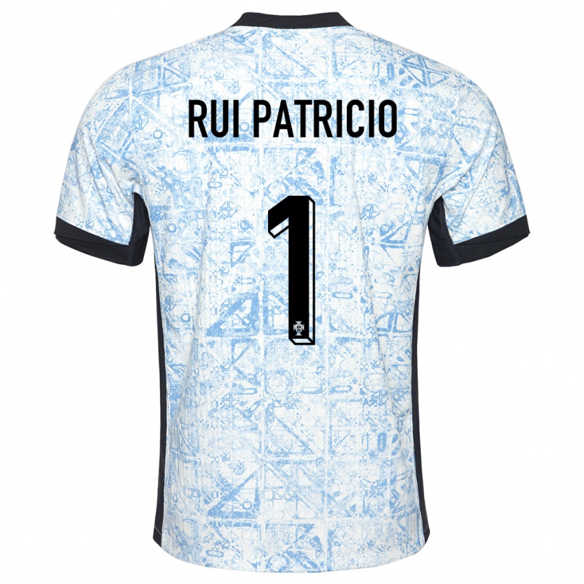 Kinder Portugal Rui Patricio #1 Cremeblau Auswärtstrikot Trikot 24-26 T-Shirt Schweiz