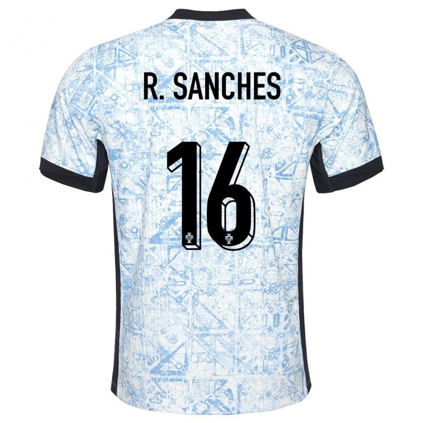 Kinder Portugal Renato Sanches #16 Cremeblau Auswärtstrikot Trikot 24-26 T-Shirt Schweiz