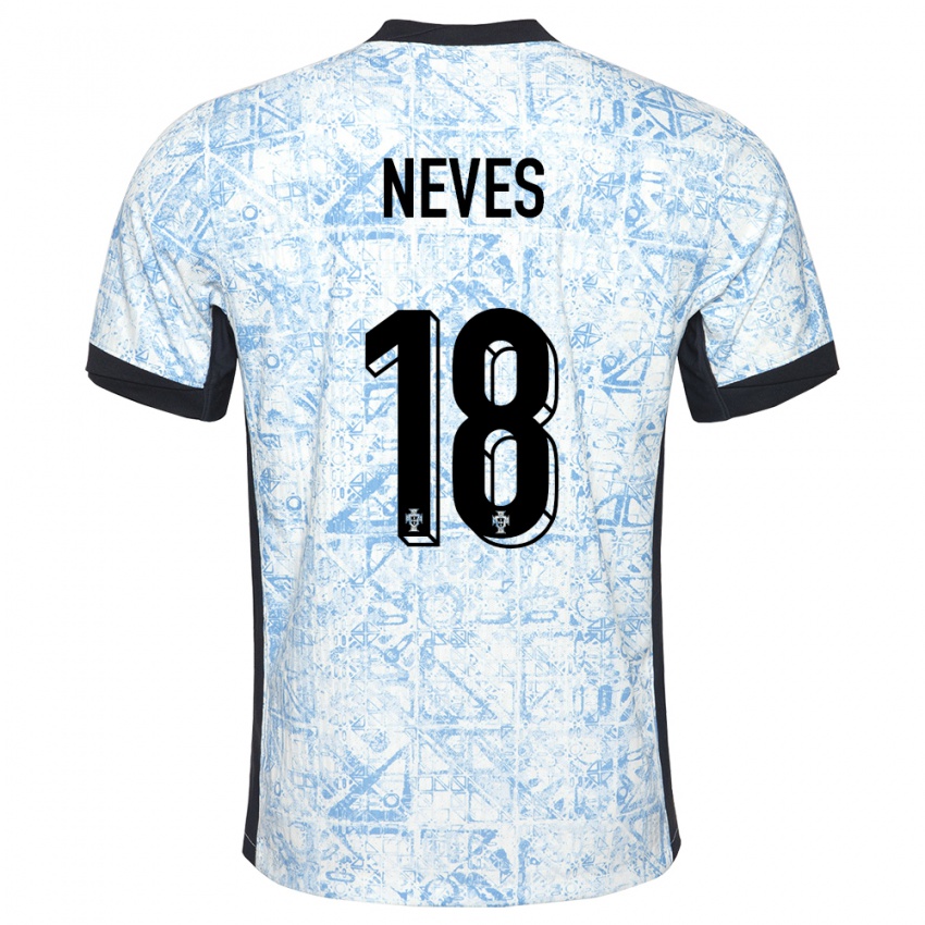 Kinder Portugal Ruben Neves #18 Cremeblau Auswärtstrikot Trikot 24-26 T-Shirt Schweiz