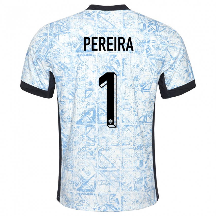 Kinder Portugal Ines Pereira #1 Cremeblau Auswärtstrikot Trikot 24-26 T-Shirt Schweiz