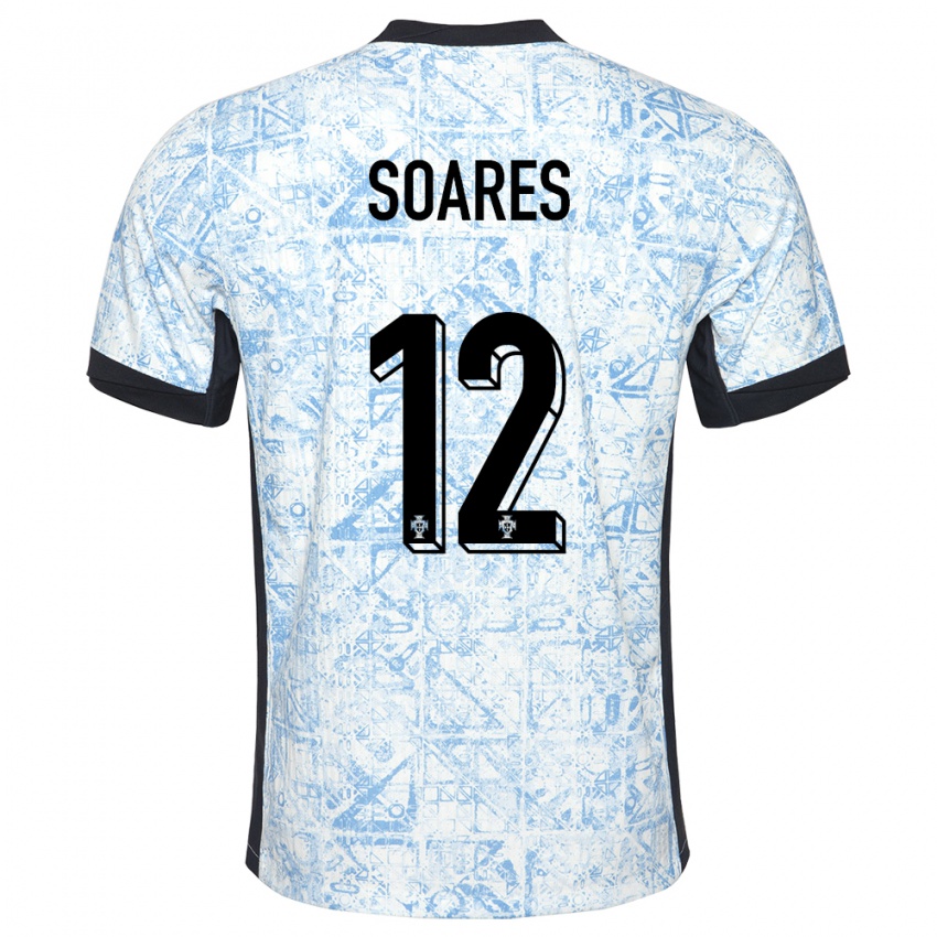 Kinder Portugal Samuel Soares #12 Cremeblau Auswärtstrikot Trikot 24-26 T-Shirt Schweiz