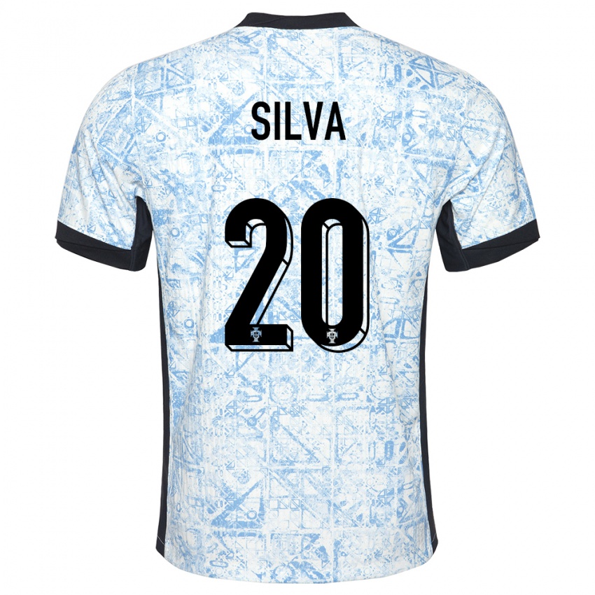 Kinder Portugal Fabio Silva #20 Cremeblau Auswärtstrikot Trikot 24-26 T-Shirt Schweiz