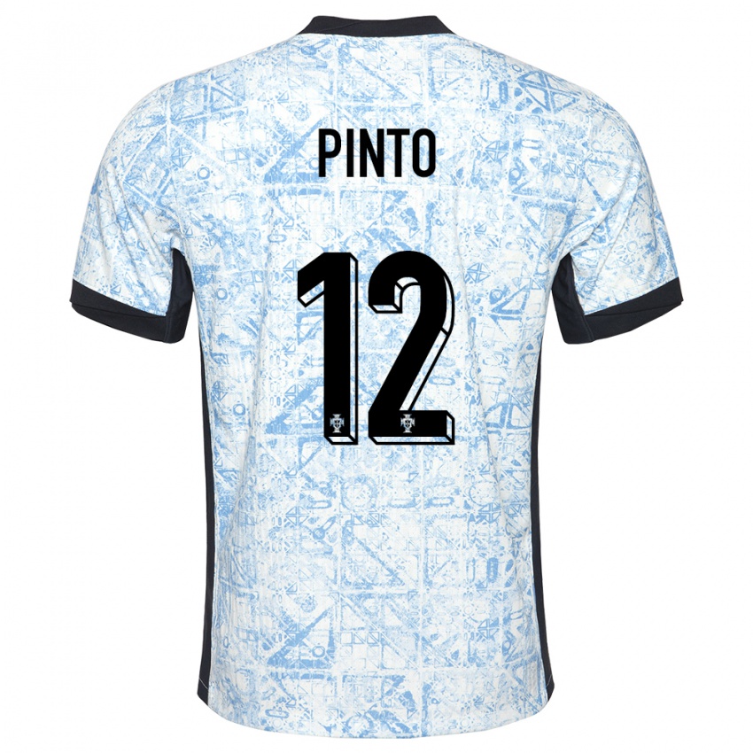 Kinder Portugal Diogo Pinto #12 Cremeblau Auswärtstrikot Trikot 24-26 T-Shirt Schweiz