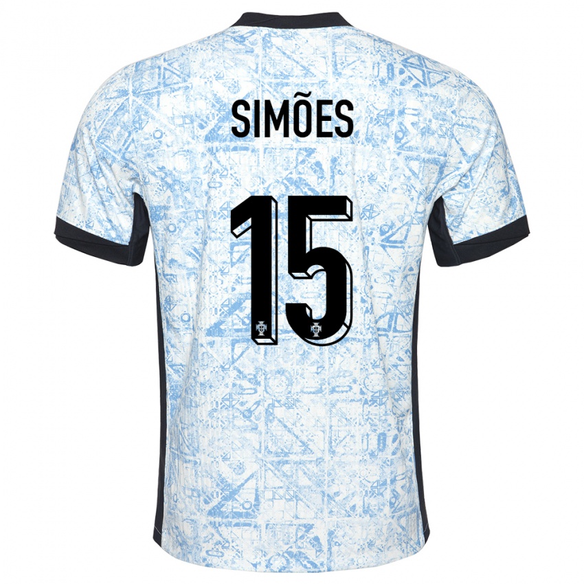 Kinder Portugal Joao Simoes #15 Cremeblau Auswärtstrikot Trikot 24-26 T-Shirt Schweiz
