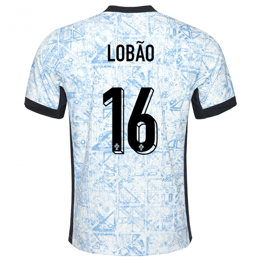 Kinder Portugal Diogo Lobao #16 Cremeblau Auswärtstrikot Trikot 24-26 T-Shirt Schweiz