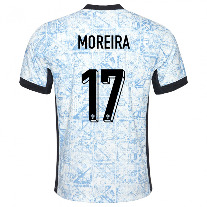 Kinder Portugal Goncalo Moreira #17 Cremeblau Auswärtstrikot Trikot 24-26 T-Shirt Schweiz