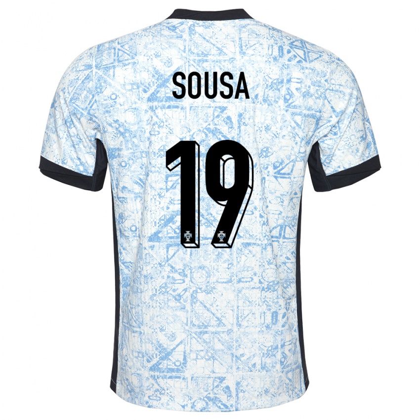 Kinder Portugal Goncalo Sousa #19 Cremeblau Auswärtstrikot Trikot 24-26 T-Shirt Schweiz