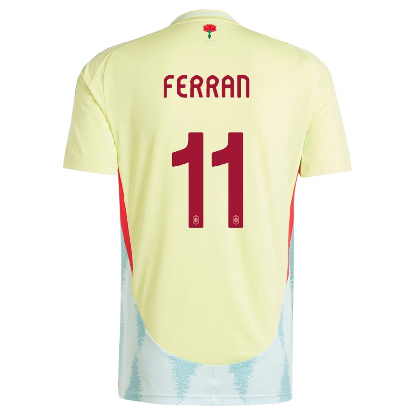 Enfant Maillot Espagne Ferran Torres #11 Jaune Tenues Extérieur 24-26 T-Shirt Suisse