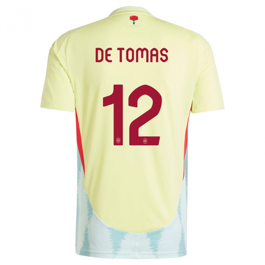 Kinder Spanien Raul De Tomas #12 Gelb Auswärtstrikot Trikot 24-26 T-Shirt Schweiz