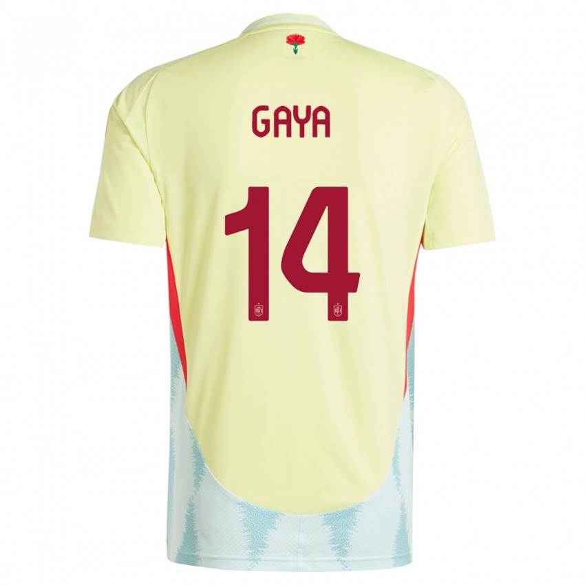 Enfant Maillot Espagne Jose Gaya #14 Jaune Tenues Extérieur 24-26 T-Shirt Suisse