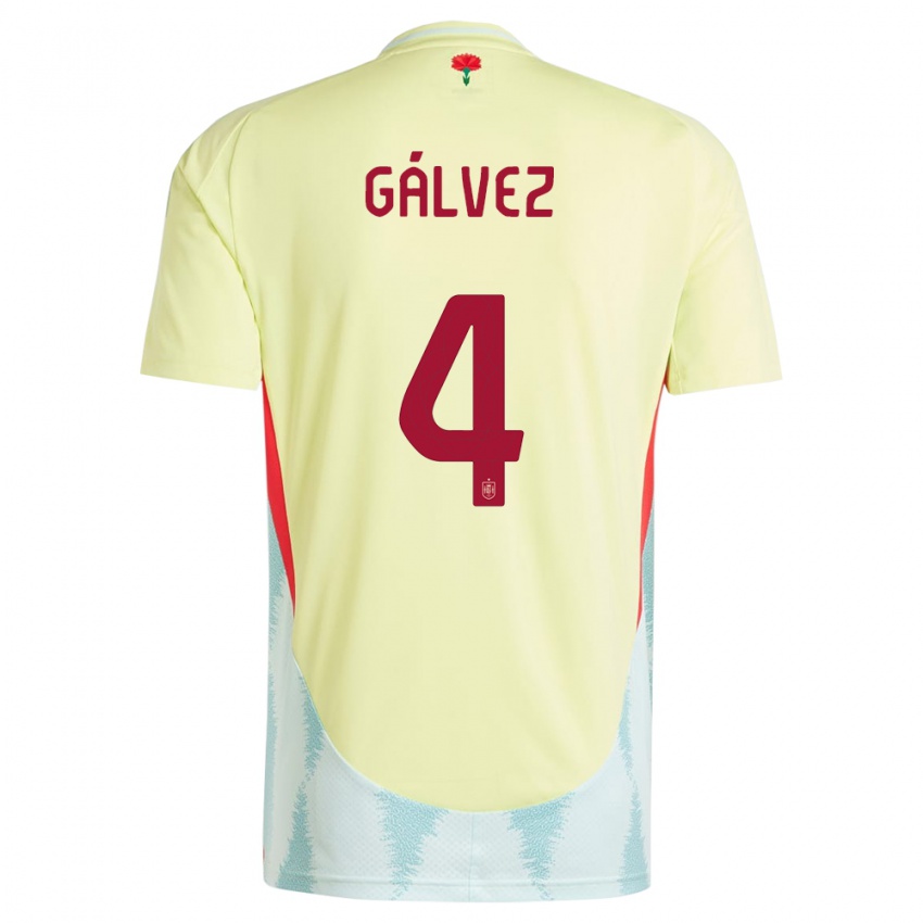 Enfant Maillot Espagne Rocio Galvez #4 Jaune Tenues Extérieur 24-26 T-Shirt Suisse