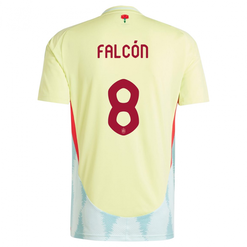 Enfant Maillot Espagne Andrea Falcon #8 Jaune Tenues Extérieur 24-26 T-Shirt Suisse
