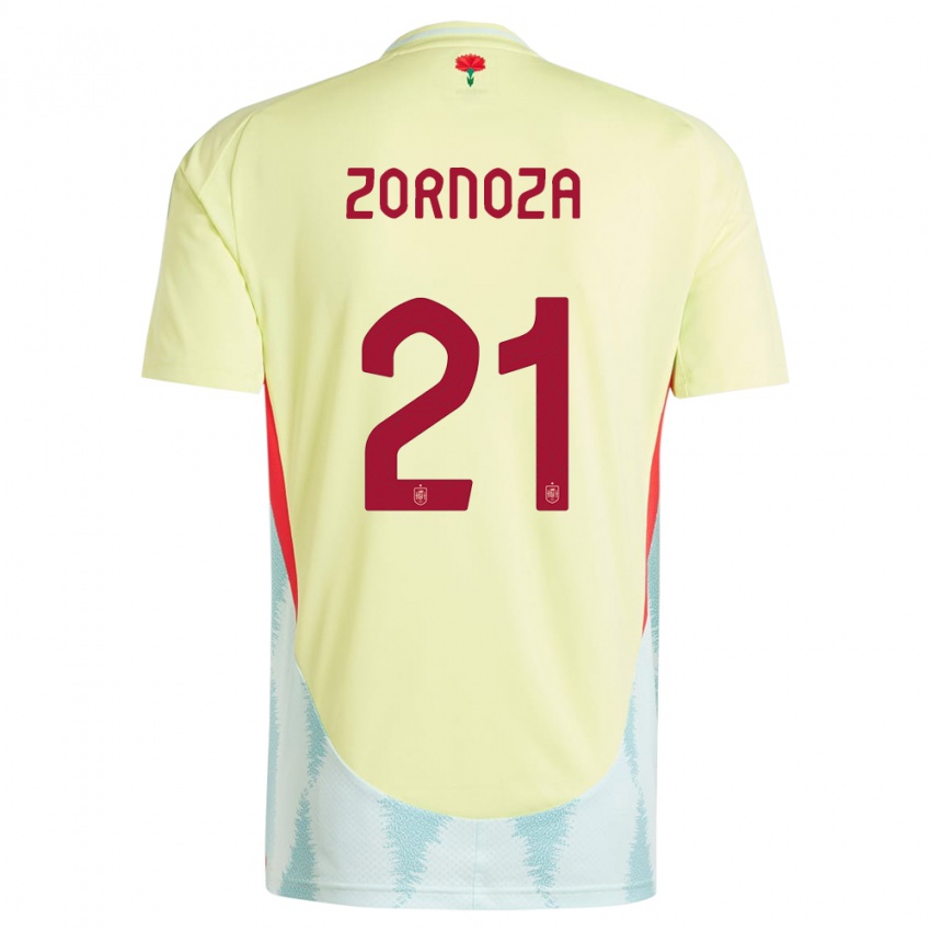 Kinder Spanien Claudia Zornoza #21 Gelb Auswärtstrikot Trikot 24-26 T-Shirt Schweiz