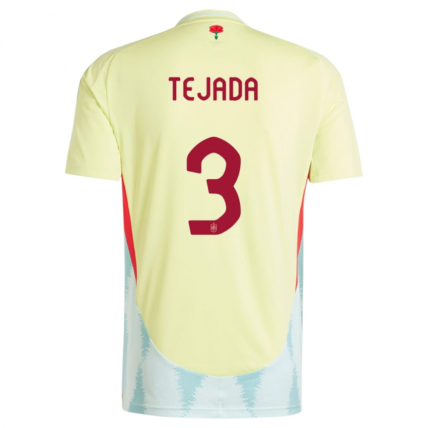 Enfant Maillot Espagne Ana Tejada #3 Jaune Tenues Extérieur 24-26 T-Shirt Suisse