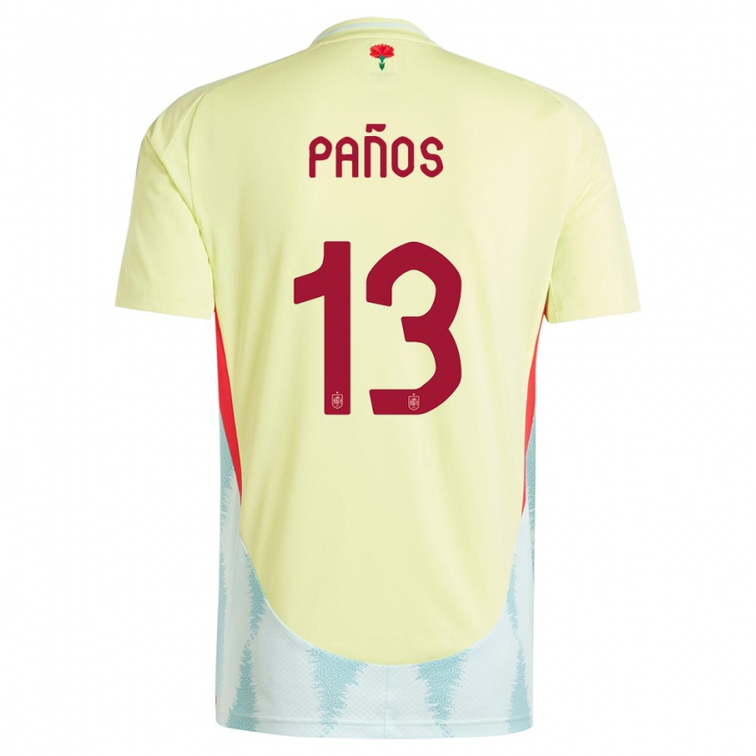 Enfant Maillot Espagne Sandra Panos #13 Jaune Tenues Extérieur 24-26 T-Shirt Suisse
