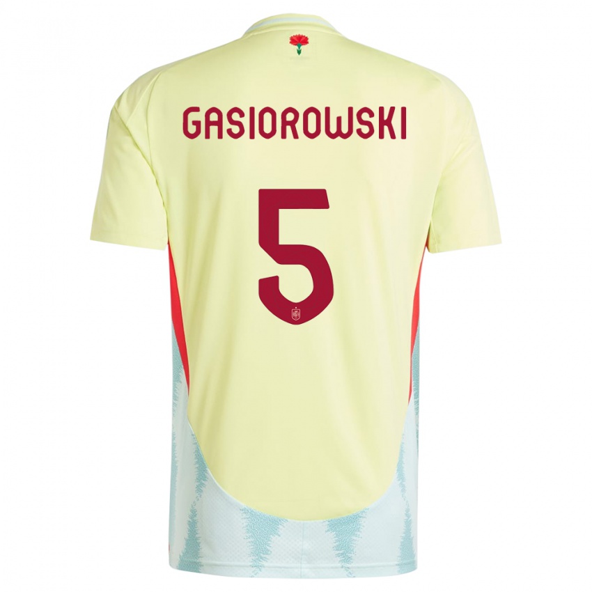 Kinder Spanien Yarek Gasiorowski #5 Gelb Auswärtstrikot Trikot 24-26 T-Shirt Schweiz