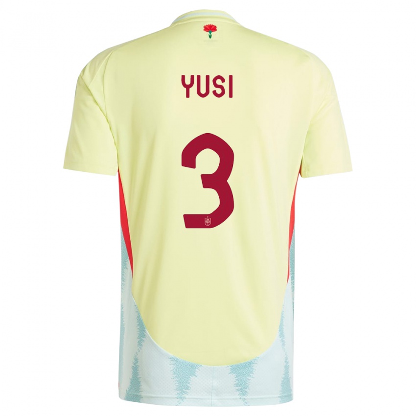Kinder Spanien Yusi #3 Gelb Auswärtstrikot Trikot 24-26 T-Shirt Schweiz