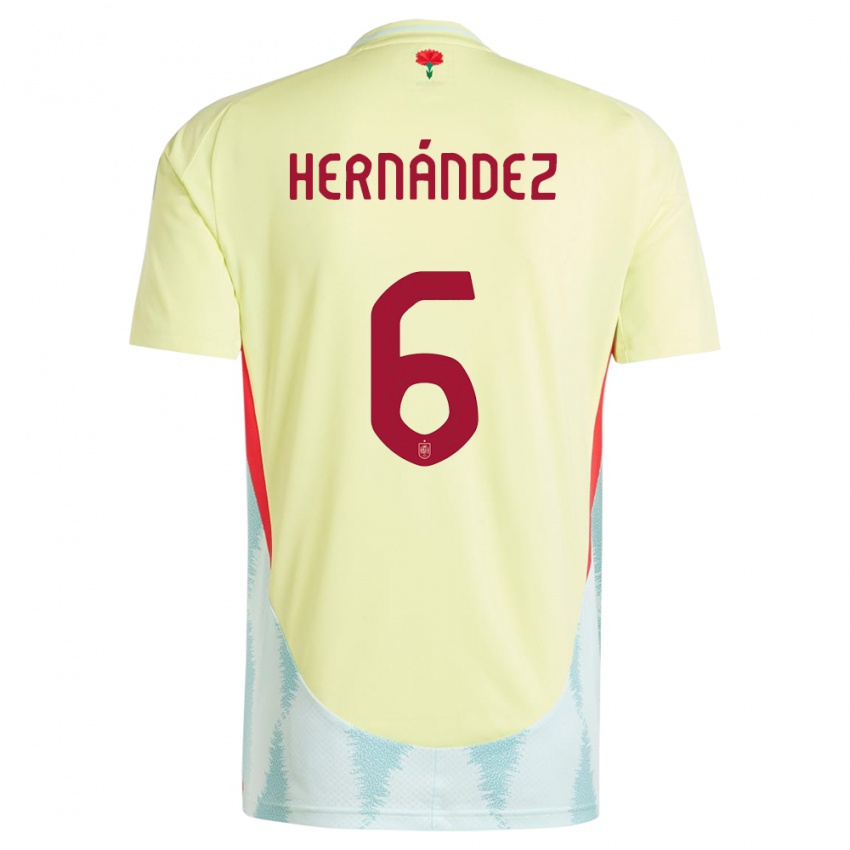 Kinder Spanien Gerard Hernandez #6 Gelb Auswärtstrikot Trikot 24-26 T-Shirt Schweiz