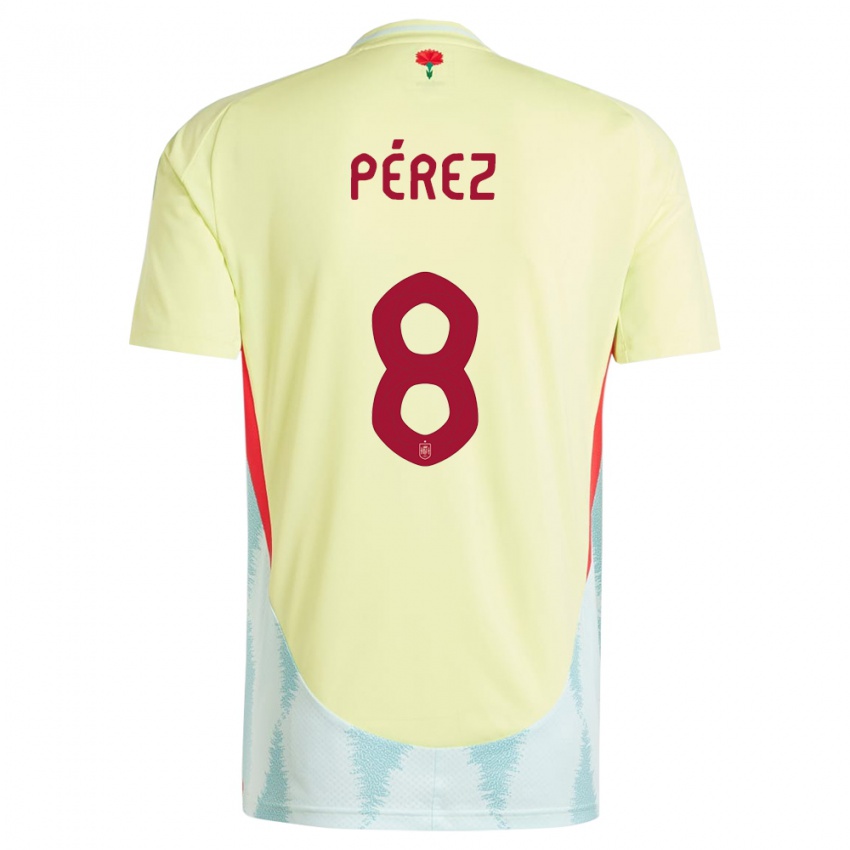 Kinder Spanien Dani Perez #8 Gelb Auswärtstrikot Trikot 24-26 T-Shirt Schweiz