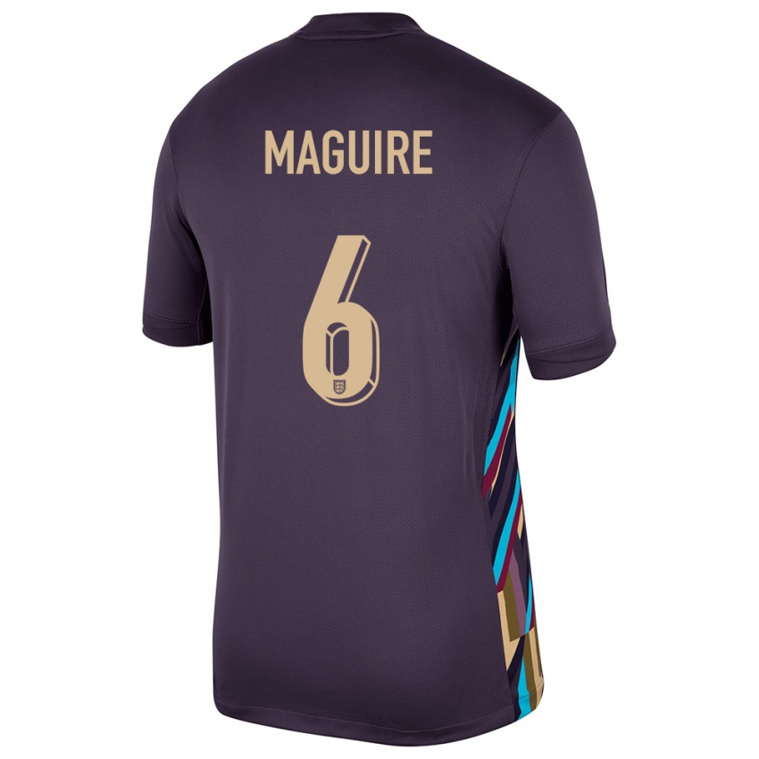 Enfant Maillot Angleterre Harry Maguire #6 Raisins Noirs Tenues Extérieur 24-26 T-Shirt Suisse