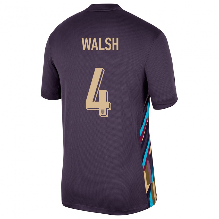 Enfant Maillot Angleterre Keira Walsh #4 Raisins Noirs Tenues Extérieur 24-26 T-Shirt Suisse