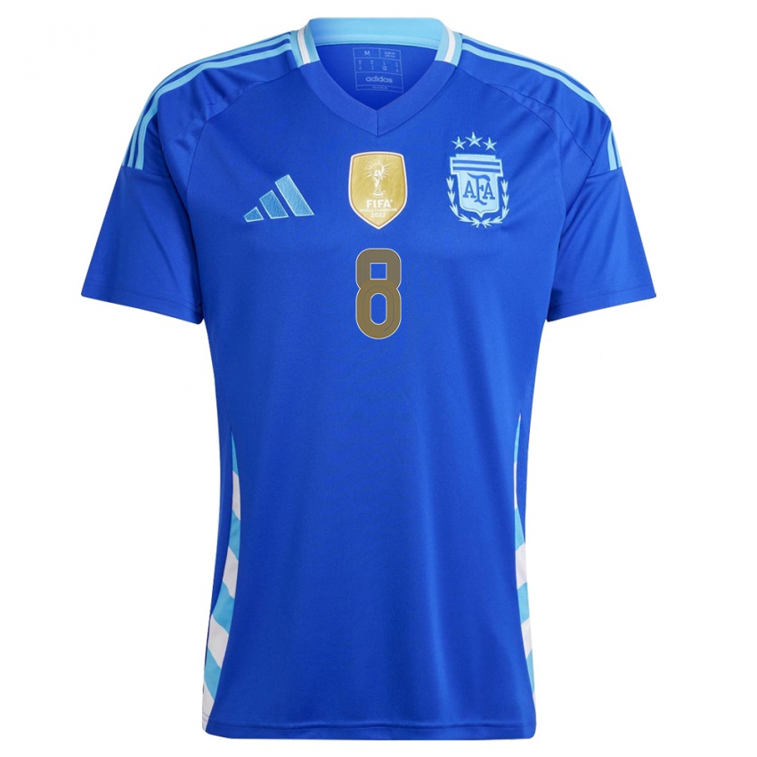 Enfant Maillot Argentine Gino Infantino #8 Bleu Tenues Extérieur 24-26 T-Shirt Suisse