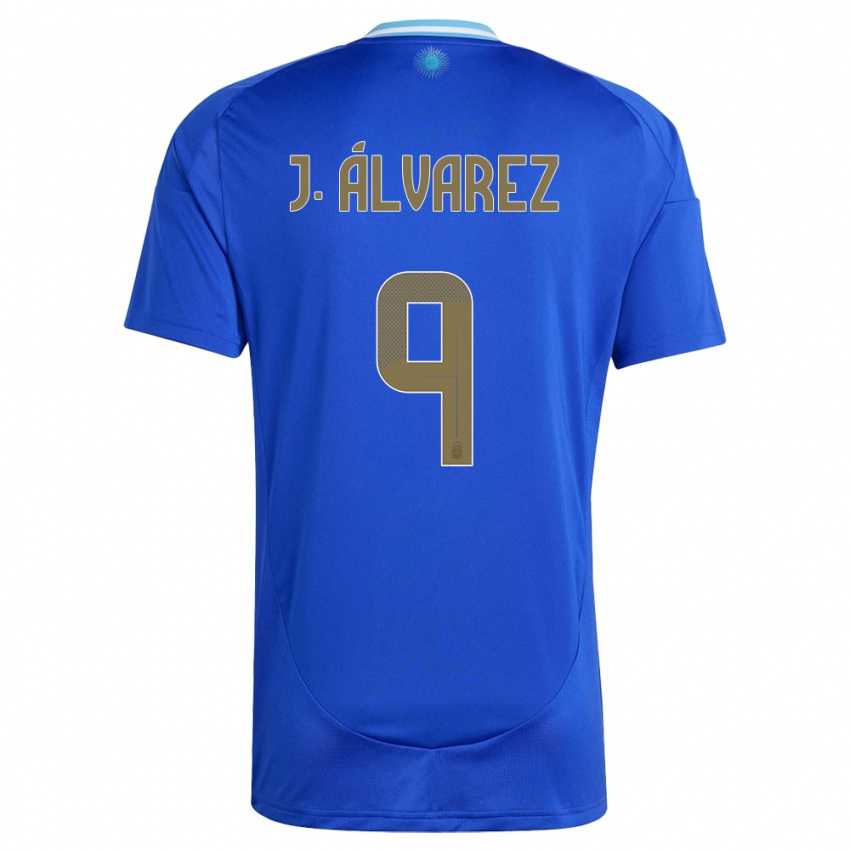 Enfant Maillot Argentine Julian Alvarez #9 Bleu Tenues Extérieur 24-26 T-Shirt Suisse