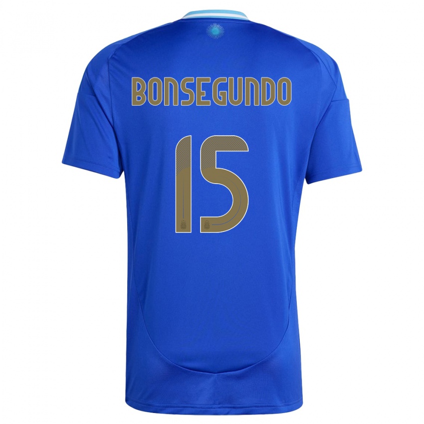 Kinder Argentinien Florencia Bonsegundo #15 Blau Auswärtstrikot Trikot 24-26 T-Shirt Schweiz
