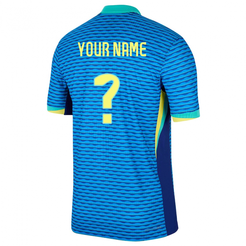Enfant Maillot Brésil Votre Nom #0 Bleu Tenues Extérieur 24-26 T-Shirt Suisse