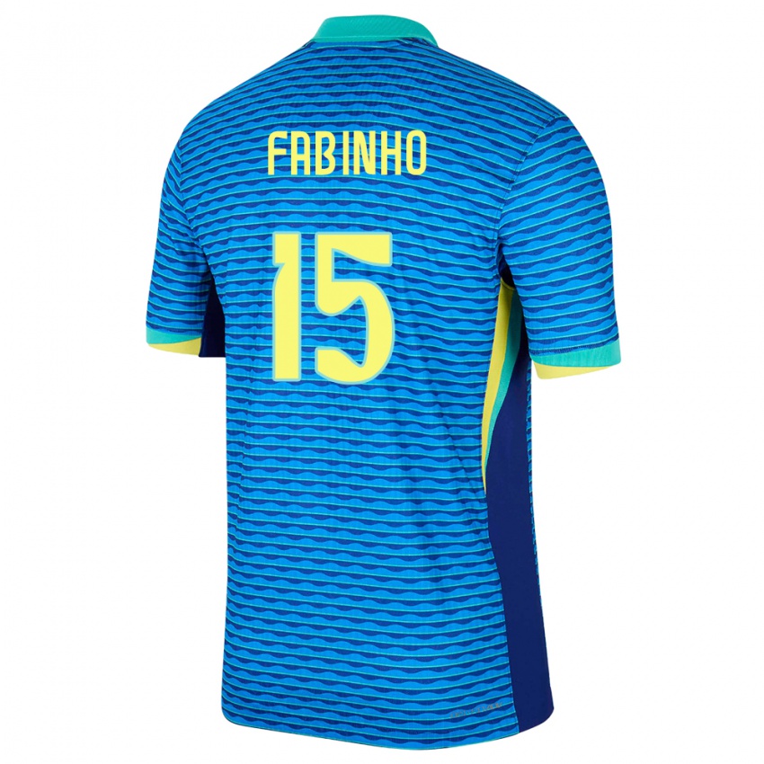 Kinder Brasilien Fabinho #15 Blau Auswärtstrikot Trikot 24-26 T-Shirt Schweiz