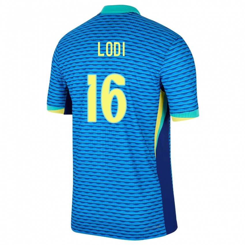 Kinder Brasilien Renan Lodi #16 Blau Auswärtstrikot Trikot 24-26 T-Shirt Schweiz