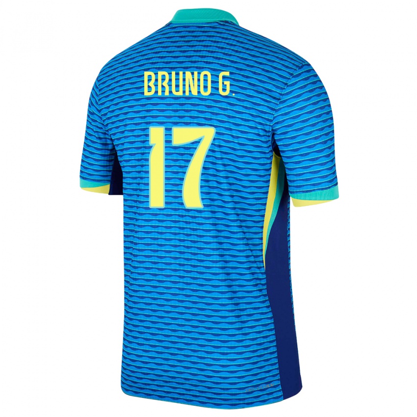 Enfant Maillot Brésil Bruno Guimaraes #17 Bleu Tenues Extérieur 24-26 T-Shirt Suisse