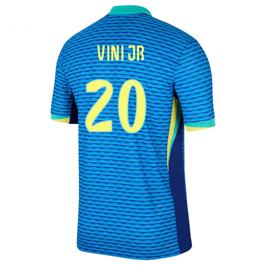 Enfant Maillot Brésil Vinicius Junior #20 Bleu Tenues Extérieur 24-26 T-Shirt Suisse