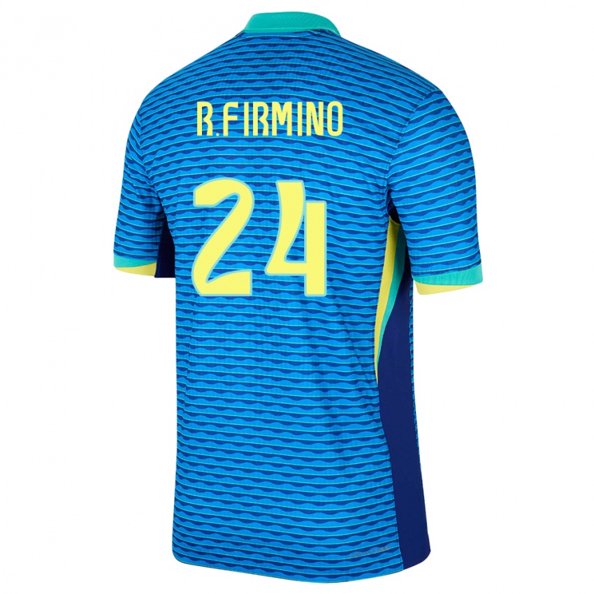Enfant Maillot Brésil Roberto Firmino #24 Bleu Tenues Extérieur 24-26 T-Shirt Suisse