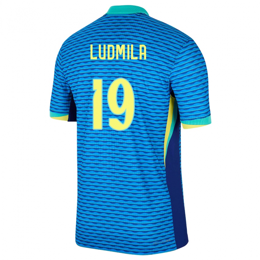 Enfant Maillot Brésil Ludmila #19 Bleu Tenues Extérieur 24-26 T-Shirt Suisse