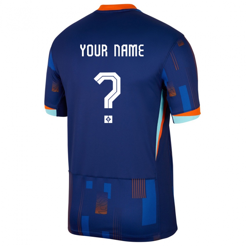 Kinder Niederlande Ihren Namen #0 Blau Auswärtstrikot Trikot 24-26 T-Shirt Schweiz