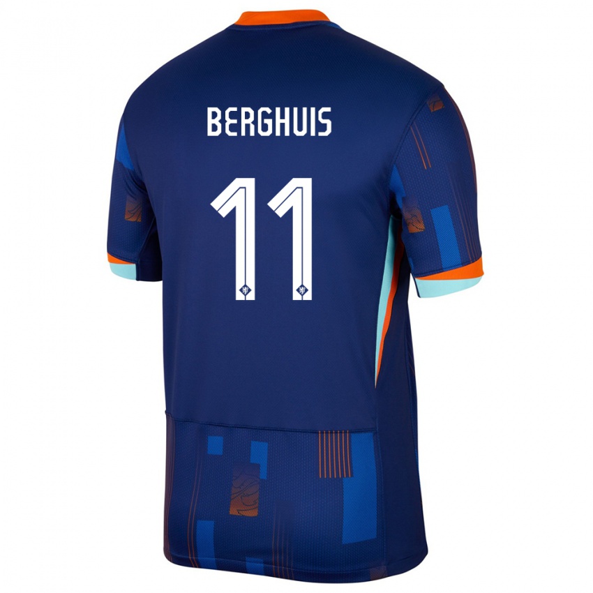 Kinder Niederlande Steven Berghuis #11 Blau Auswärtstrikot Trikot 24-26 T-Shirt Schweiz