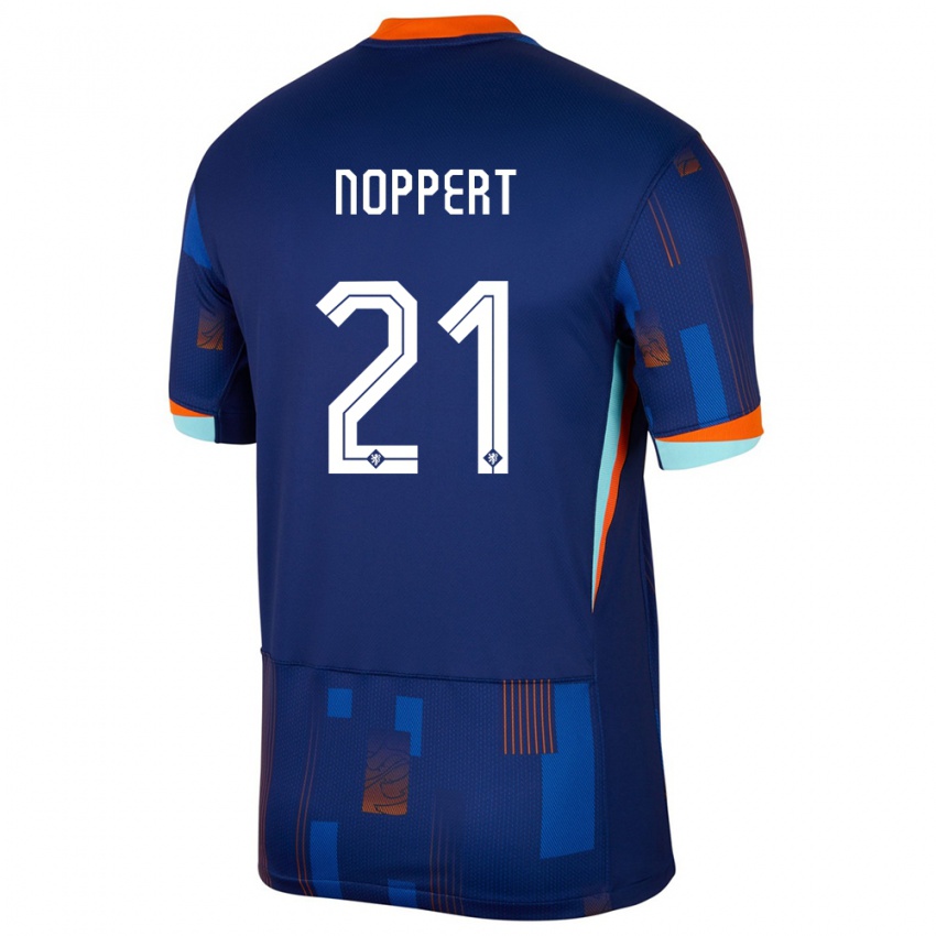 Kinder Niederlande Andries Noppert #21 Blau Auswärtstrikot Trikot 24-26 T-Shirt Schweiz