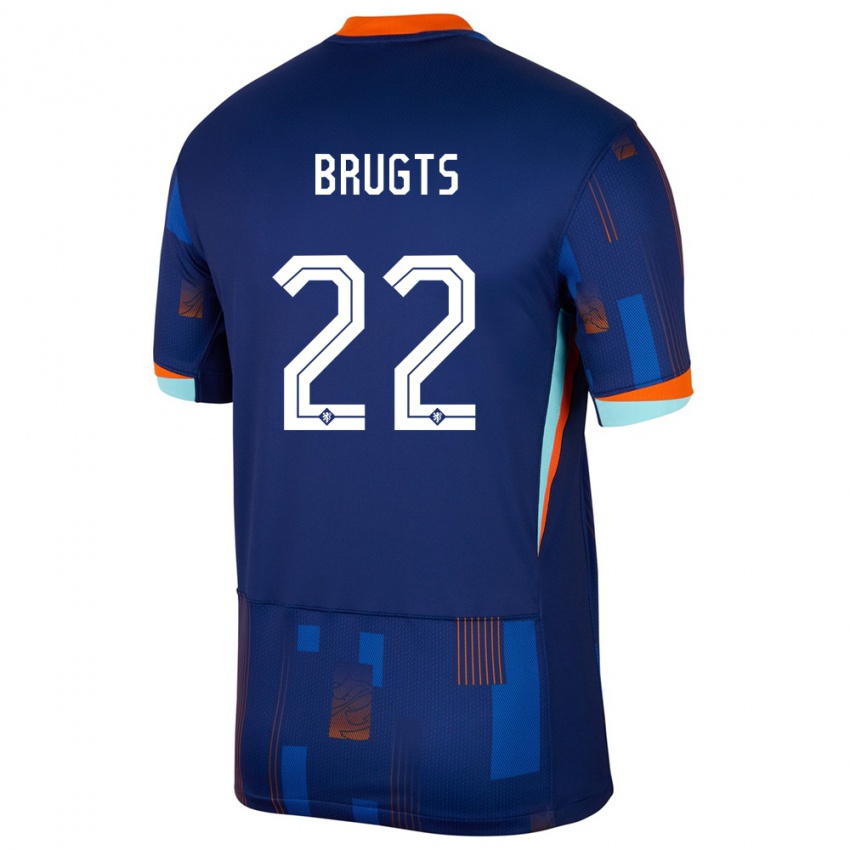 Kinder Niederlande Esmee Brugts #22 Blau Auswärtstrikot Trikot 24-26 T-Shirt Schweiz