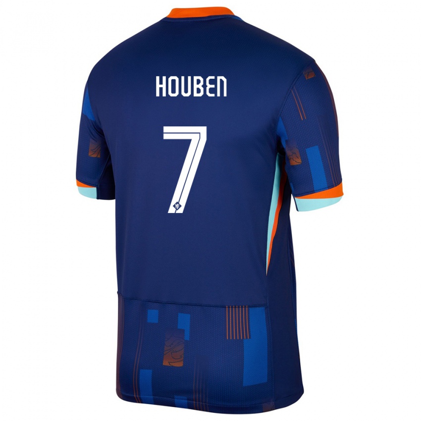 Kinder Niederlande Iggy Houben #7 Blau Auswärtstrikot Trikot 24-26 T-Shirt Schweiz