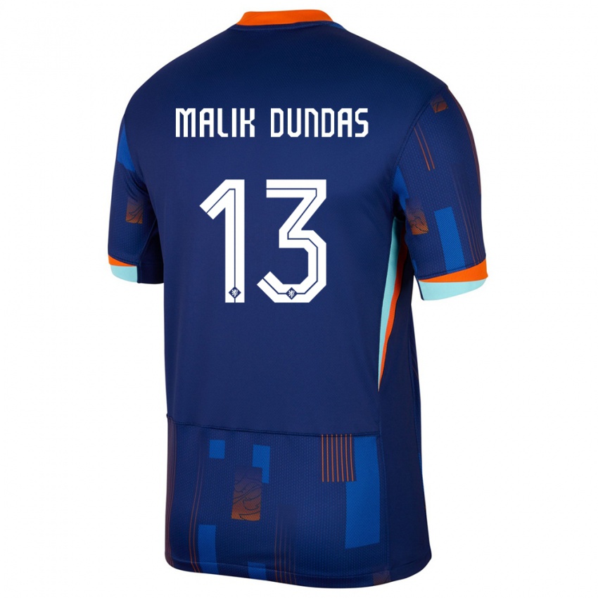 Kinder Niederlande Noa Malik Dundas #13 Blau Auswärtstrikot Trikot 24-26 T-Shirt Schweiz