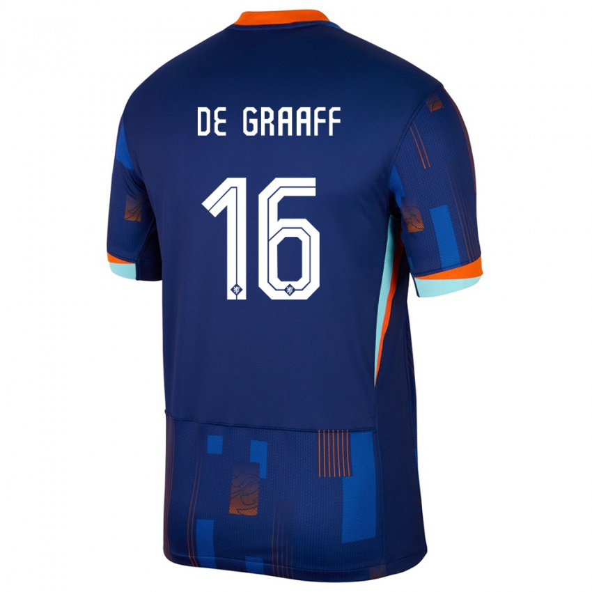 Kinder Niederlande Tom De Graaff #16 Blau Auswärtstrikot Trikot 24-26 T-Shirt Schweiz