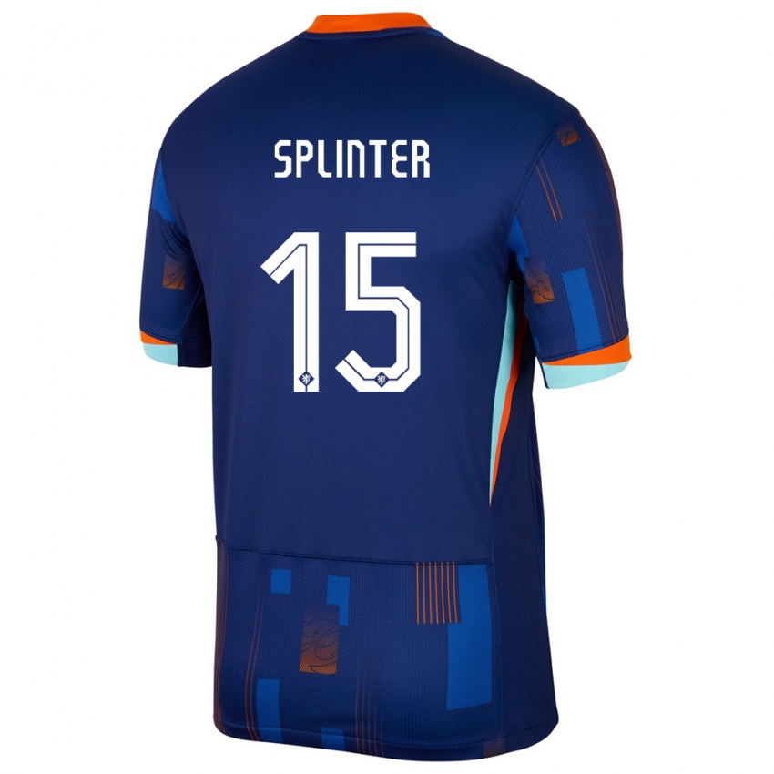 Kinder Niederlande Ilias Splinter #15 Blau Auswärtstrikot Trikot 24-26 T-Shirt Schweiz